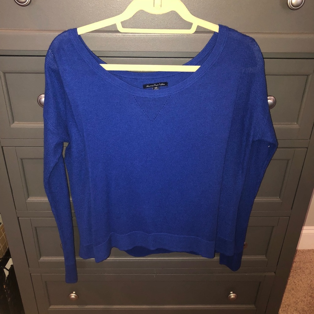 Royal Blue Large Scooped neck sweater